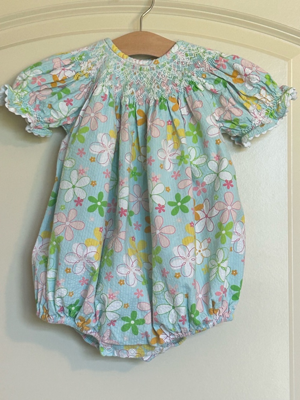 Sz12 Smocked Auction Floral Bubble